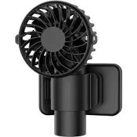 VHV - Handventilator - Mini ventilator - Draagbare ventilator - USB oplaadbaar - Met clip - Stil - Voor op reis, sport en onderweg - Outdoor - Zwart