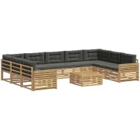 Syfax Buiten bankenset 10 pcs Wit en antracietkleurig