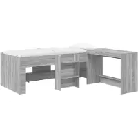 Syfax Hoge Bed Frame met Bureau voor Kinderen 2 st Grijs Sonoma