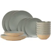 Costa Nova Serviesset Arenito Sage Green 18-delig / 6 personen - 6 dinerborden, 6 ontbijtborden & 6 kommen