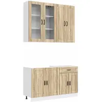 vidaXL Keukenelement PORTO, 4 stuks, Sonoma-eikenhout fineer