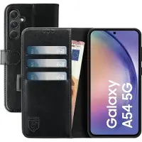 Rosso Element Book Case Wallet Hoesje Geschikt voor Samsung Galaxy A54 | Portemonnee | 3 Pasjes | Magneetsluiting | Stand Functie | Zwart