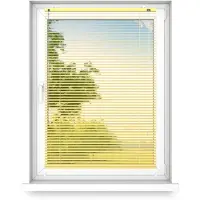 Fart Produkt time4blinds - Binnenjaloezieën Zonder Boren - Aluminium Jaloezieën - Aluminium Rolgordijnen voor Woonkamer, Slaapkamer, Keuken, Kantoor - met Koordgeleiders - Helegeel, Rechts, 1700x400