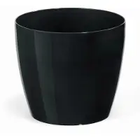 Lamela Zwarte plastic pot met deksel, 15,5 cm, Magnolia