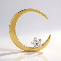 Cavill - Zilveren Hanger met I1 (G) 0,055 Ct Diamant - 925 Sterling Zilver met Goud Verguld - Ronde Briljant 2,5 mm - Luxe Elegante Dames Sieraden