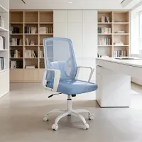 HAUSS SPOLE Bureaustoel – Ergonomisch Design – Inklapbare Rugleuning En Verstelbare Zithoogte – Voor Kantoor En Studie – Blauw