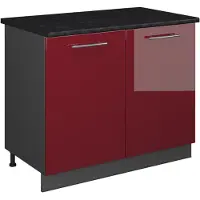 Vicco Wastafelkast Fame-Line, Bordeauxrode hoogglans/Antraciet, 100 cm, WB Antraciet