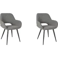 Label51 Fer eetkamerstoel boucle grijs - set van 2 stoelen