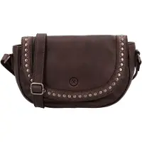 Hide & Stitches Crossbody Schoudertas met Overslag Redwood Donker Bruin
