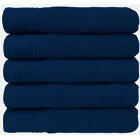 The One Towelling The One Handdoek Deluxe - 50x100 cm - Set van 5 - 550 g/m² - 100% Gekamd Katoen - Hotelkwaliteit - Donkerblauw