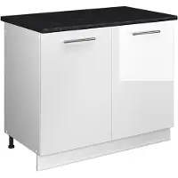 Vicco Wastafelkast Fame-Line, Wit Hoogglans/Wit, 100 cm, WB Antraciet