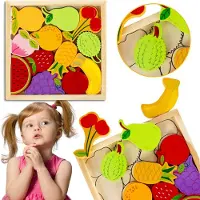 Sarcia.eu Houten fruitpuzzel voor kinderen - 12 stukken