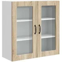 vidaXL Wandglas Kasten PORTO Sonoma Eik 80 x 31 x 80 cm Bewerkt hout