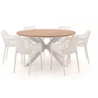 Forza furniture + 10% kassakorting | Forza Ripi/Fidenza ø149cm dining tuinset 7-delig stapelbaar