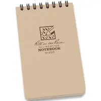 Rite in the rain Top Spiral Notebook 935T Tan - 7,62cm x 12,7cm afmeting. 100 bladzijdes met 50 pagina's