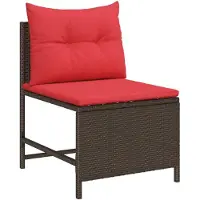 vidaXL Tuinbank Set 6 st Bruin en Rood poly rattan