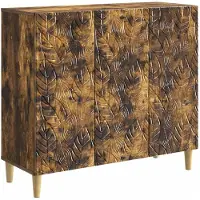 vidaXL Dressoir Gerookt eiken 89 x 34,5 x 80 cm Bewerkt hout