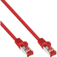 InLine Patchkabel, S/FTP (PiMf), Cat.6, 250 MHz, PVC, koper, rood, 30m