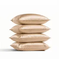 Silk Heaven 4x Zijden Kussensloop 50x60cm Donker Champagne Hotelsluiting 22 Momme - Kussensloop set - Luxe Silk Kussensloop 100% moerbei zijde - Zijde kussensloop - - 50x60cm / Hotelsluiting
