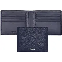 HUGO BOSS Leren Kaarthoes Classic Grained Card Case Dark Blue Donkerblauw