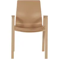 Hartman Tuinstoel Flow Stackable Armchair With Teak Look Armrests Cappuccino Frame Cappuccino Seat