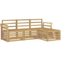 vidaXL Buitenloungeset, 4-delig, wit, massief acaciahout