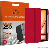 EIGER Storm 250m Stylus Hoes Geschikt voor iPad Air 13 (2024/2025/2026) - Hoes met Penhouder - Met Slimme Sleep / Wake Functie - Rood