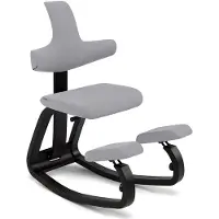 Varier Thatsit kniestoel met rugleuning Grijs/Zwart | Tonal