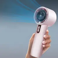 Karma Draagbare handventilator met digitaal display – USB-oplaadbare koelventilator voor buiten, reis en bureau