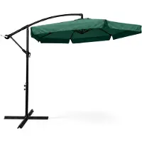 Akord Tuinparasol CYNIA / Zweefparasol Met Voet / Verstelbare Hoogte / UV-bescherming, Waterdicht / Donkergroen / 300 x 300 x 245 cm