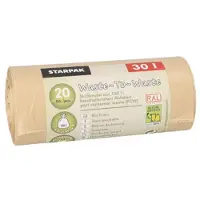 Starpak Afvalzakken Waste-to-Waste, 30 liter, bruin