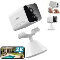IeGeek Bewakingscamera voor Binnen met Accu - Bewakingscamera voor Binnen - Wifi-IP-Camera - Draadloze Bewakingscamera met Nachtzicht - PIR-Bewegingsdetectie - Tweeweg-Audio - Cloud/Geheugenkaart