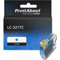 PrintAbout Huismerk vervangt Brother LC-3217C Inktcartridge Cyaan Hoge capaciteit