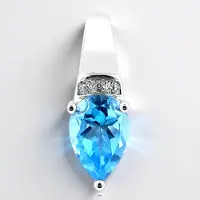 Cavill - Zilveren Hanger met 1,359 Ct Marambaia Topaas en 0,043 Ct Zirkonia - 925 Sterling Zilver - Elegante Peervormige Topaas Juwel