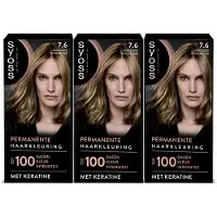 Syoss 7-6 - Haarverf - Permanente Haarkleuring - Middenblond – 100% Grijsdekking – Vermindert Haarbreuk - 3 Stuks