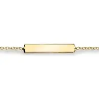 Zinzi Gold 14 karaat gouden armband plaatje glad ZGA176