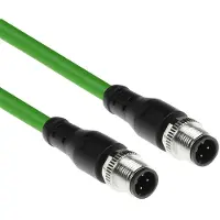 ACT Industrial 5,00 meter Sensor kabel M12D 4-polig male naar M12D 4-pin male, Superflex Xtreme TPE kabel, afgeschermd