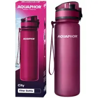 AQUAPHOR filterfles + 1 waterfilterpatroon 0,8 L bordeauxrood