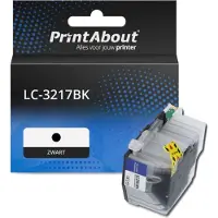 PrintAbout Inktcartridge LC-3217BK Zwart Hoge capaciteit geschikt voor Brother