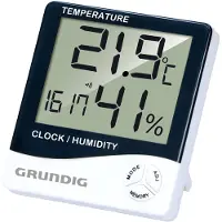 Grundig Weerstation Digitaal 10x10x2,5cm Zwart zwart Kunststof