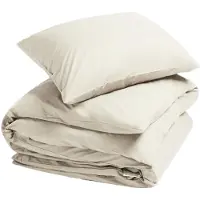 Yumeko Dekbedovertrek set Percal Katoen 140x200 Beige - Eco, Bio & Fairtrade