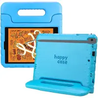 HappyCase Kinder Tablethoes Geschikt voor Apple iPad Mini 1/2/3/4/5 | Kindvriendelijke Hoes | Beschemhoes | Kinderhoes | met Handvat en Standaard | Blauw