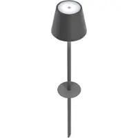 Zafferano Poldina Pro LED Tuinlamp - Oplaadbare Buitenlamp Grijs Antraciet - IP65 Spatwaterdicht - Dimbare LED Lamp - 60cm