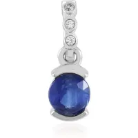 Cavill - Zilveren Hanger 925 Sterling met Nepalese Kyaniet 0,575 ct en Tanzaanse Zirkonia 0,025 ct - Elegante Blauw Rond - Sieraad Dames