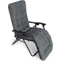 909 Outdoor Premium ligstoel met kussen - 1 pack - 165x65x113 cm - 110kg belasting - Antraciet