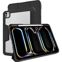 Cazy tablet Hoes geschikt voor iPad Pro 11 (M5 2025 / M4 2024) - Military Grade TriFold Bookcase - Zwart