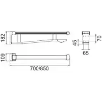 Keuco PLAN Care inklapbare steungreep, met toiletrolhouder, 700mm, 34903010751
