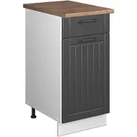 Vicco Onderkast voor spoelbak/kookplaat Fame-Line, Donkergrijs/Wit, 40 cm, WB Eik