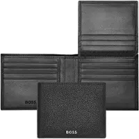 HUGO BOSS Leren Kaarthoes Classic Grained Card Case Black Zwart