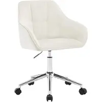 STILVORA Bureaustoel In Crème Wit - Ergonomisch, Draaibaar En In Hoogte Verstelbaar - Voor Thuis En Werk - Fluweel En Metaal